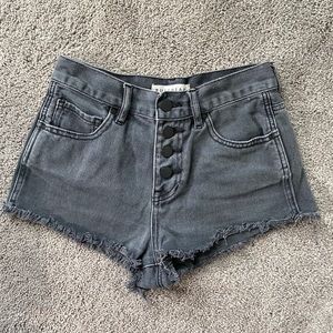 Bullhead Black faded high waisted button shorts
